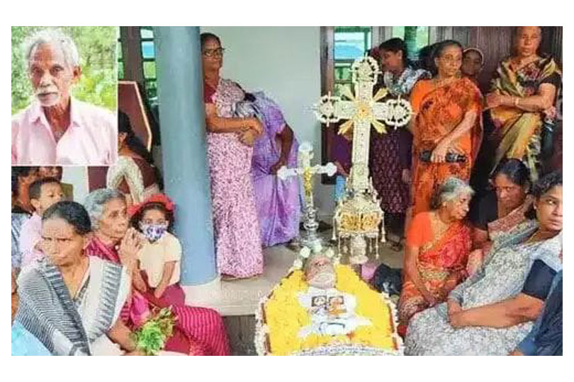 അനാഥാലയത്തില്‍ മരിച്ചയാളിന്റെ മൃതദേഹം വീട്ടിലെത്തിച്ചപ്പോള്‍ മകനും കുടുംബവും വീടുപൂട്ടി പോയി.